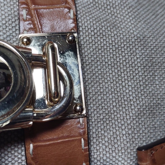 Michael Kors Canvas/Leather "Hamilton" Satchel Bag - Picture 14 of 16